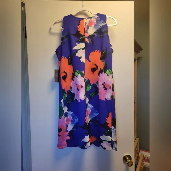 Vince Camuto Vibrant Floral Mini Dress - Purple and Pink - Picture 5 of 5